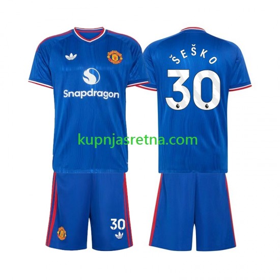 Dječja Gostujući Away Dresova Manchester United Benjamin Sesko 30 2026-2027 Kratkih Rukava