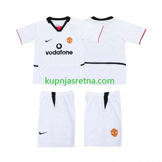 Dječja Gostujući Away Manchester United Football Shirt 2002 2003 Kratkih Rukava