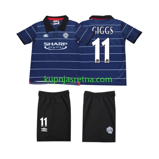 Dječja Gostujući Away Dresova Manchester United GIGGS 11 Retro 1999 2000 Kratkih Rukava