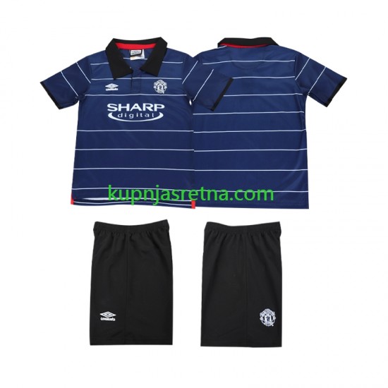 Dječja Gostujući Away Dresova Manchester United Retro 1999 2000 Kratkih Rukava
