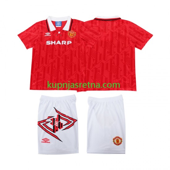 Dječja Domaći Home Dresova Manchester United Retro 1993 1994 Kratkih Rukava
