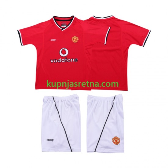 Dječja Domaći Home Dresova Manchester United Retro 2000 2002 Kratkih Rukava