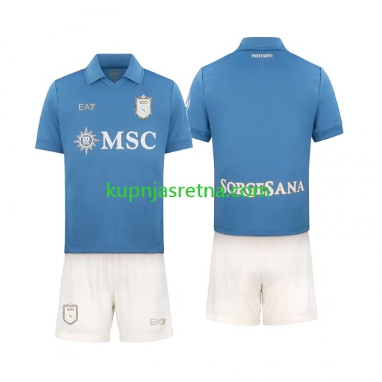 Dječja Domaći Home Dresova Napoli 2026-2027 Kratkih Rukava