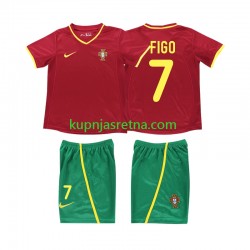 Dječja Domaći Home Dresova Portugal FIGO 7 Retro 2002 Kratkih Rukava Dječja Domaći Home Dresova Portugal FIGO 7 Retro 2002 Kratkih Rukava