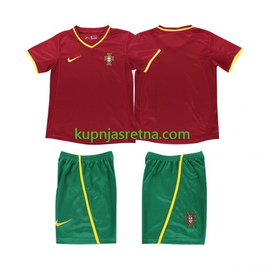 Dječja Domaći Home Dresova Portugal Retro 2002 Kratkih Rukava