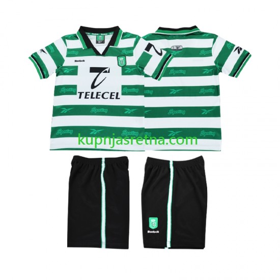 Dječja Domaći Home Dresova Sporting CP Retro 1999 2000 Kratkih Rukava