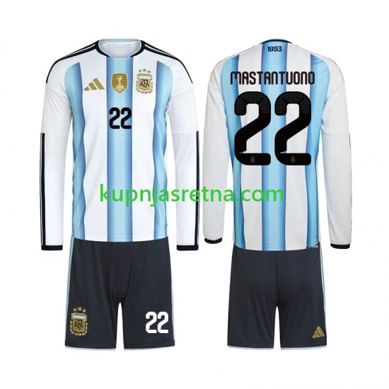 Dječja Domaći Home Dresova Argentina Franco Mastantuono 22 World Cup 2026 Dugim Rukavima