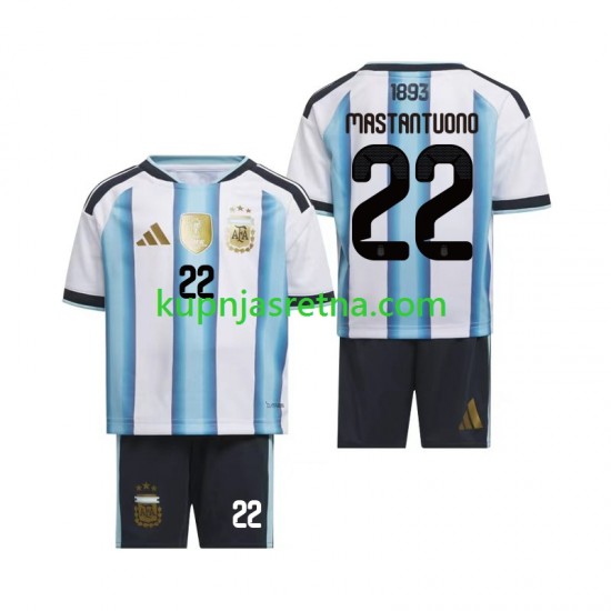 Dječja Domaći Home Dresova Argentina Franco Mastantuono 22 World Cup 2026 Kratkih Rukava
