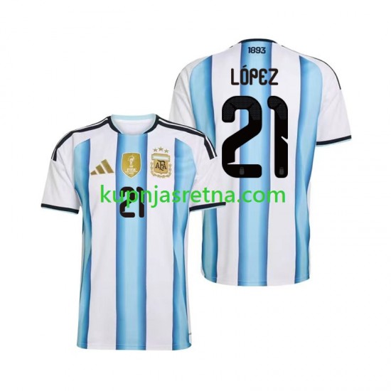 Muškarci Domaći Home Dresova Argentina Jose Manuel Lopez 21 World Cup 2026 Kratkih Rukava