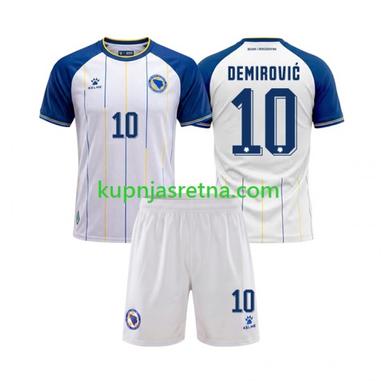 Dječja Gostujući Away Dresova Bosna i Hercegovina Ermedin Demirovic 10 World Cup 2026 Kratkih Rukava