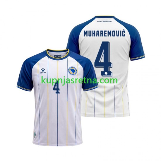 Muškarci Gostujući Away Dresova Bosna i Hercegovina Tarik Muharemovic 4 World Cup 2026 Kratkih Rukava