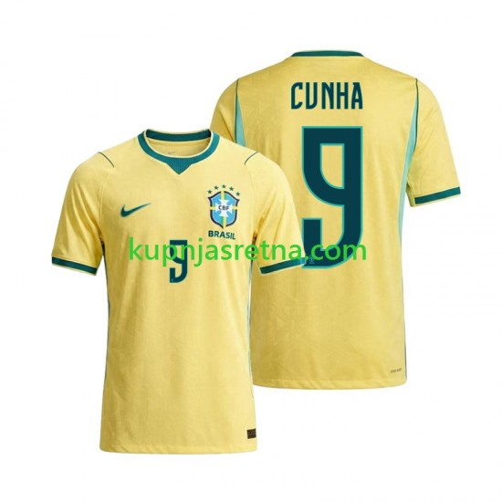 Muškarci Domaći Home Dresova Brazil Matheus Cunha 9 World Cup 2026 Kratkih Rukava