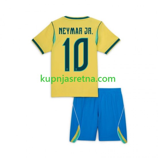 Dječja Domaći Home Dresova Brazil Neymar JR 10 World Cup 2026 Kratkih Rukava