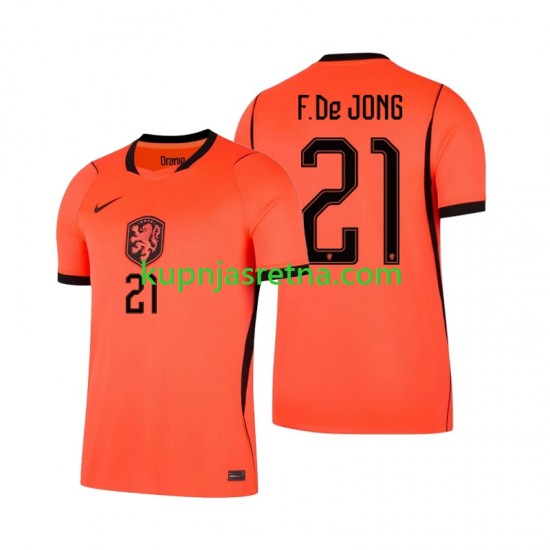 Muškarci Domaći Home Dresova Nizozemska Frenkie de Jong 21 World Cup 2026 Kratkih Rukava