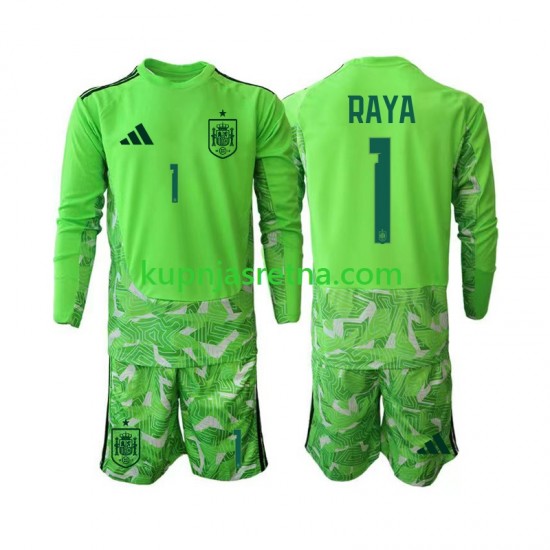 Dječja Golmanski Dresova Španjolska David Raya 1 6th Green color World Cup 2026 Dugim Rukavima