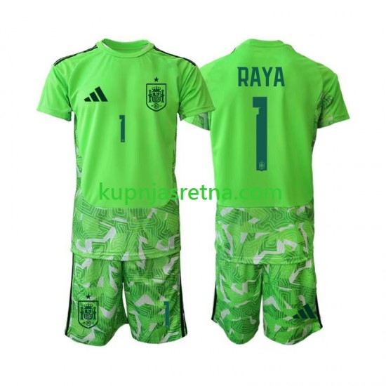 Dječja Golmanski Dresova Španjolska David Raya 1 6th Green color World Cup 2026 Kratkih Rukava