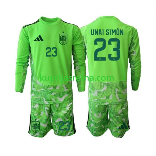 Dječja Golmanski Dresova Španjolska Unai Simon 23 6th Green color World Cup 2026 Dugim Rukavima