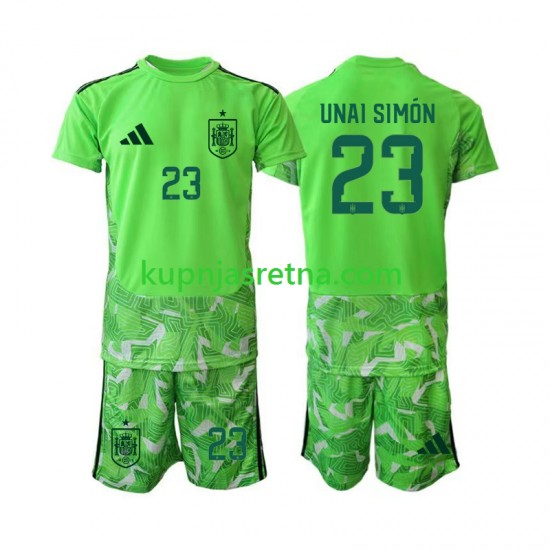 Dječja Golmanski Dresova Španjolska Unai Simon 23 6th Green color World Cup 2026 Kratkih Rukava