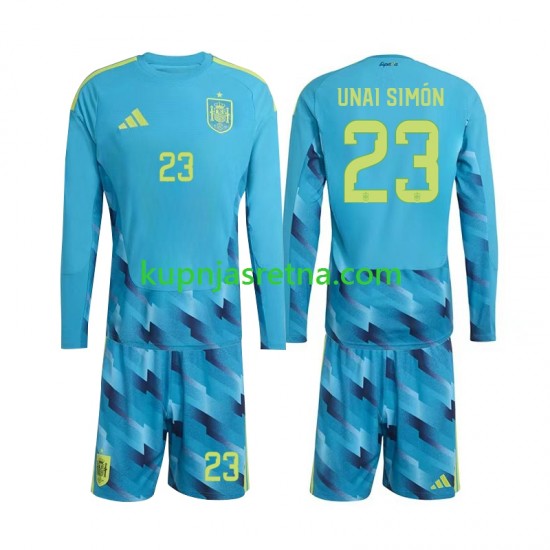 Dječja Domaći Home Golmanski Dresova Španjolska Unai Simon 23 World Cup 2026 Dugim Rukavima
