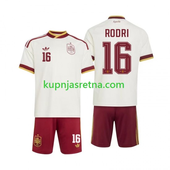 Dječja Gostujući Away Dresova Španjolska Rodri 16 World Cup 2026 Kratkih Rukava