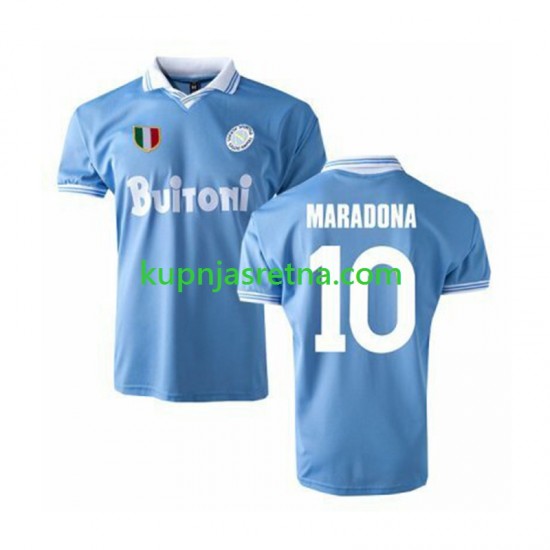 Muškarci Domaći Home Dresova Napoli MARADONA 10 Retro 1986 Kratkih Rukava