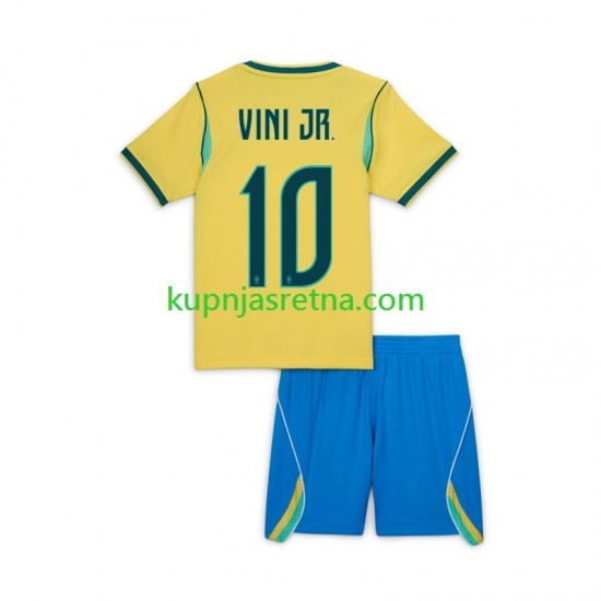 Dječja Domaći Home Dresova Brazil Vinicius Junior 10 World Cup 2026 Kratkih Rukava