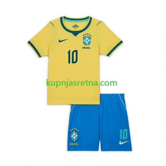 Dječja Domaći Home Dresova Brazil Vinicius Junior 10 World Cup 2026 Kratkih Rukava