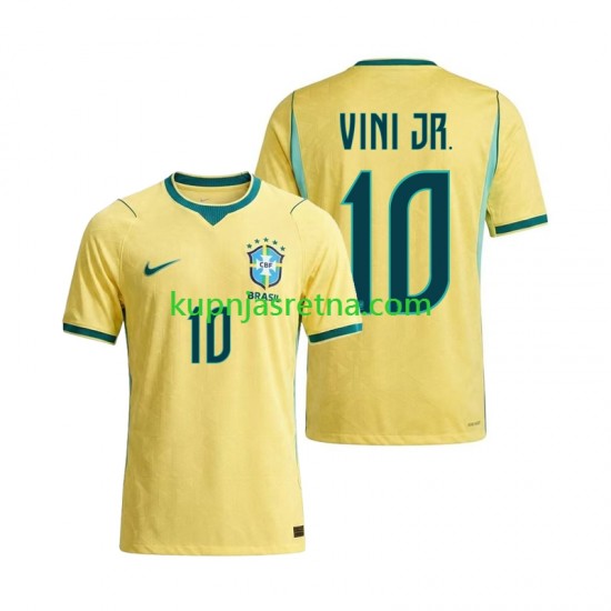 Muškarci Domaći Home Dresova Brazil Vinicius Junior 10 World Cup 2026 Kratkih Rukava