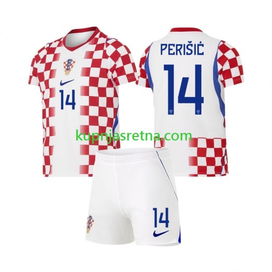 Dječja Domaći Home Dresova Hrvatska Ivan Perisic 14 World Cup 2026 Kratkih Rukava