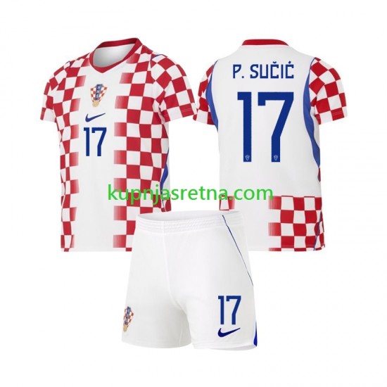 Dječja Domaći Home Dresova Hrvatska Petar Sucic 17 World Cup 2026 Kratkih Rukava