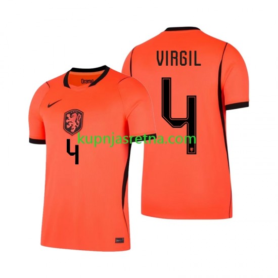 Muškarci Domaći Home Dresova Nizozemska Virgil van Dijk 4 World Cup 2026 Kratkih Rukava