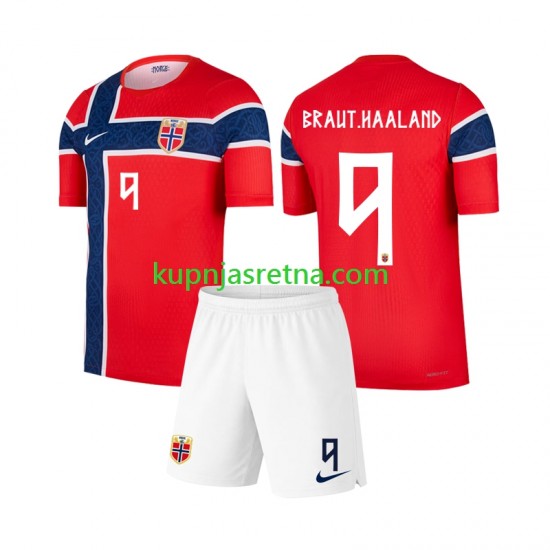 Dječja Domaći Home Dresova Norveška Erling Haaland 9 World Cup 2026 Kratkih Rukava
