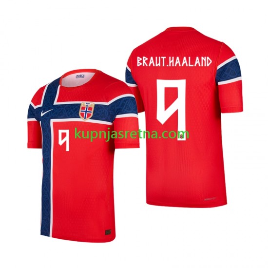 Muškarci Domaći Home Dresova Norveška Erling Haaland 9 World Cup 2026 Kratkih Rukava