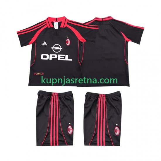 Dječja Treći Dresova AC Milan Retro 2000 2001 Kratkih Rukava