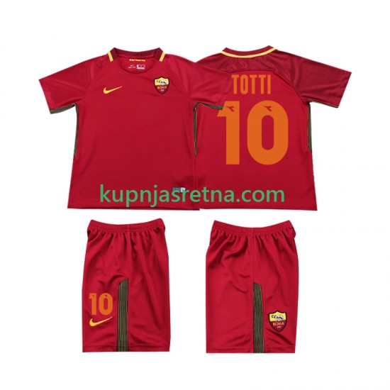 Dječja Domaći Home Dresova Roma Totti 10 Retro 2017-2018 Kratkih Rukava