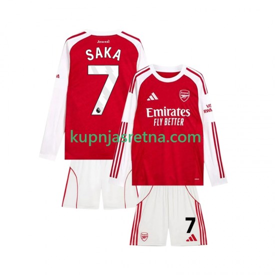 Dječja Domaći Home Dresova Arsenal Bukayo Saka 7 2025-2026 Dugim Rukavima