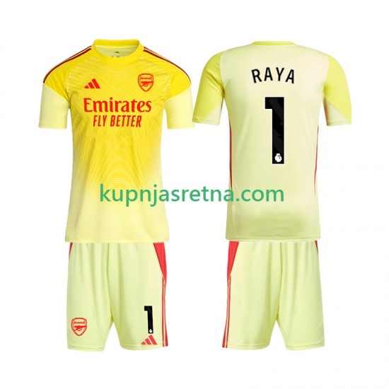 Dječja Domaći Home Golmanski Dresova Arsenal Raya 1 2025-2026 Kratkih Rukava