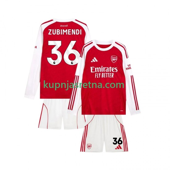 Dječja Domaći Home Dresova Arsenal Martin Zubimendi 36 2025-2026 Kratkih Rukava