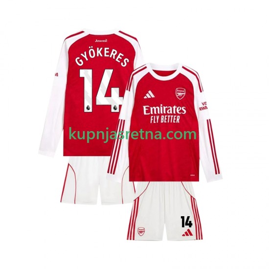 Dječja Domaći Home Dresova Arsenal Viktor Gyokeres 14 2025-2026 Dugim Rukavima