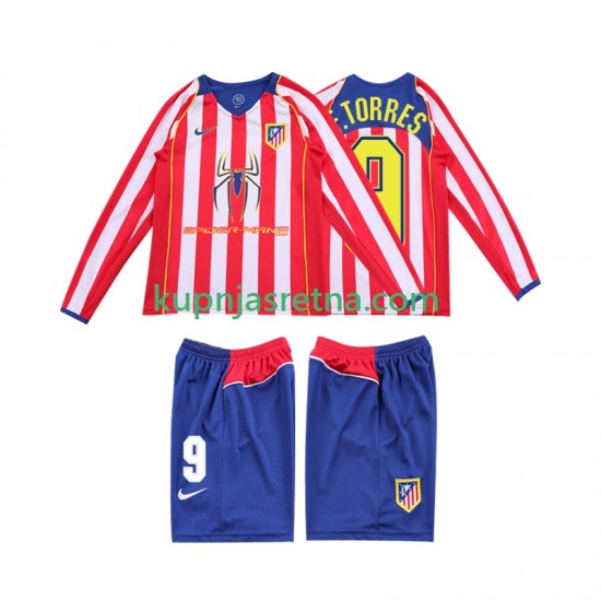 Dječja Domaći Home Dresova Atlético Madrid F TORRES 9 Retro 2004 2005 Dugim Rukavima