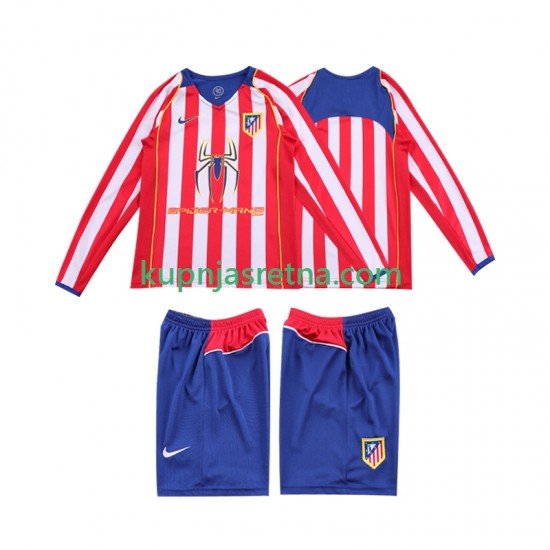 Dječja Domaći Home Dresova Atlético Madrid Retro 2004 2005 Dugim Rukavima