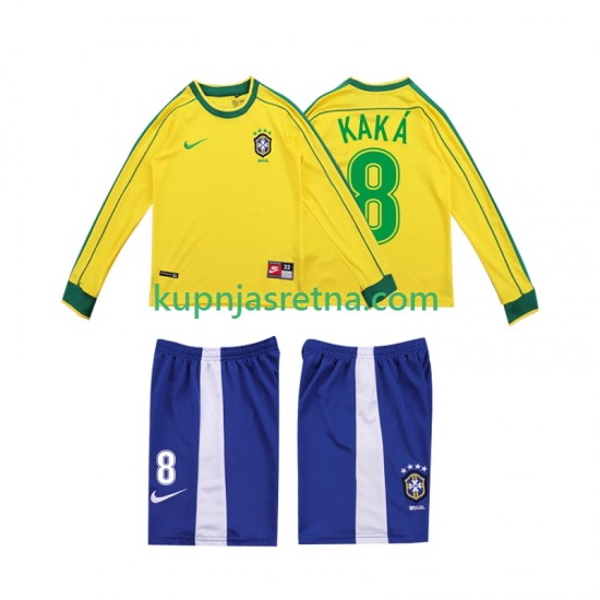 Dječja Domaći Home Dresova Brazil KAKA 8 Retro 1998 Dugim Rukavima