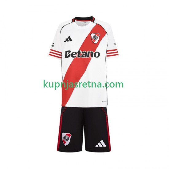 Dječja Domaći Home Dresova River Plate 2025-2026 Kratkih Rukava