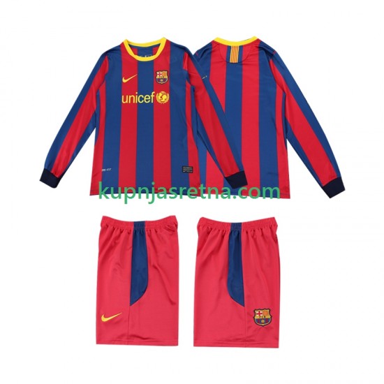 Dječja Domaći Home Dresova FC Barcelona Retro 2010 2011 Dugim Rukavima