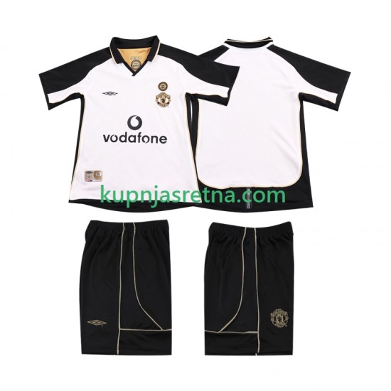 Dječja Gostujući Away Manchester United Anniversary Football Shirt 2001 2002 Kratkih Rukava