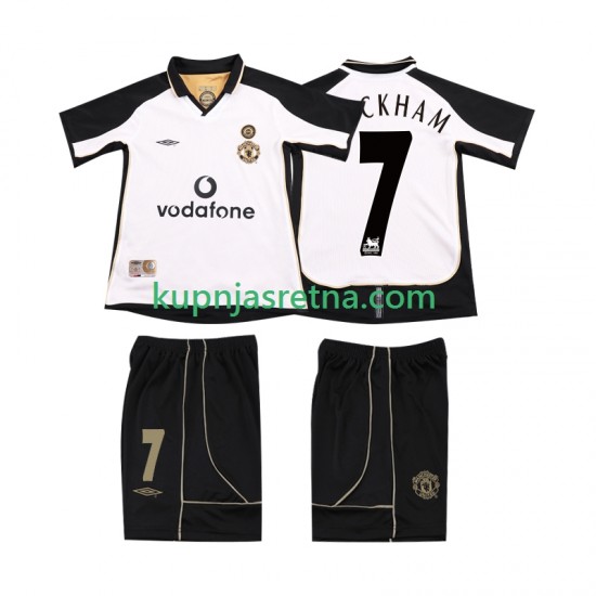 Dječja Gostujući Away Manchester United BECKHAM 7 Anniversary Football Shirt 2001 2002 Kratkih Rukava