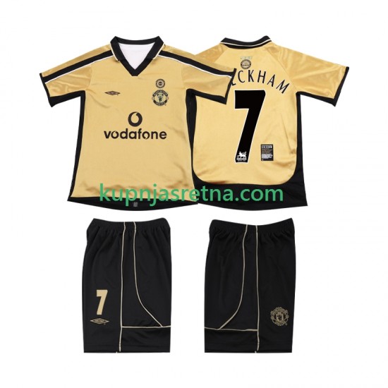 Dječja Treći Manchester United BECKHAM 7 Anniversary Football Shirt 2001 2002 Kratkih Rukava