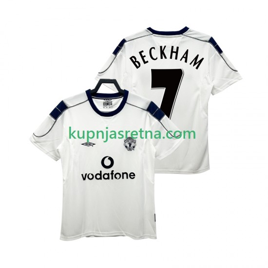 Muškarci Gostujući Away Dresova Manchester United BECKHAM 7 Retro 2000 2001 Kratkih Rukava