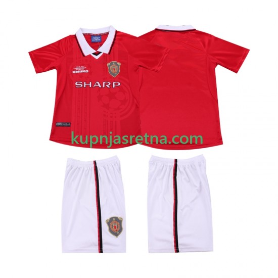 Dječja Domaći Home Dresova Manchester United Retro 1999 2000 Kratkih Rukava