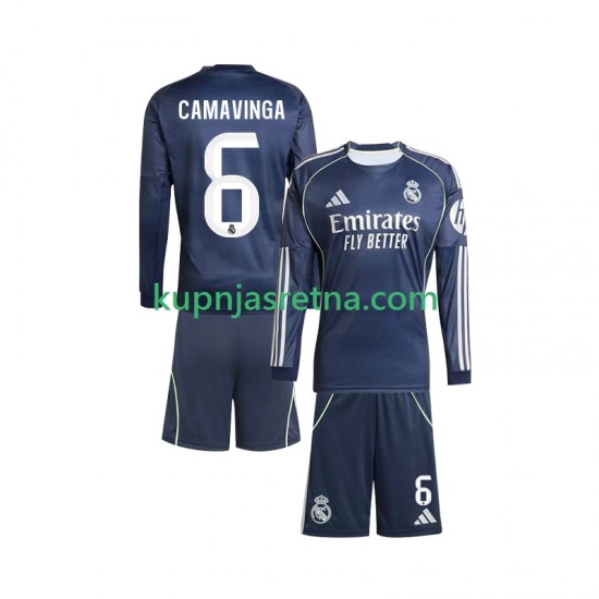 Dječja Gostujući Away Dresova Real Madrid Camavinga 6 2025-2026 Dugim Rukavima
